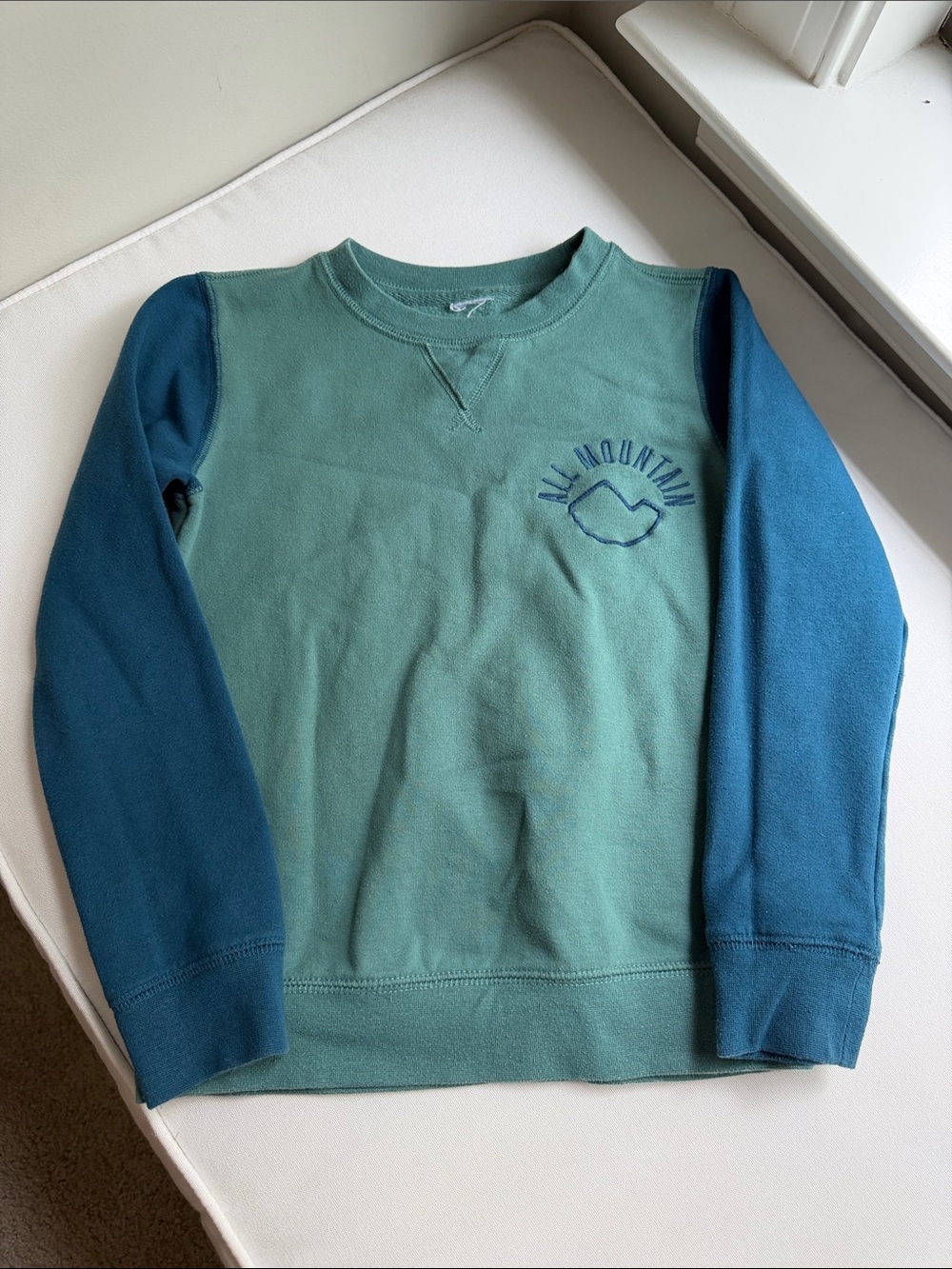 Boys Two-Tone Green Crewneck Sweatshirt